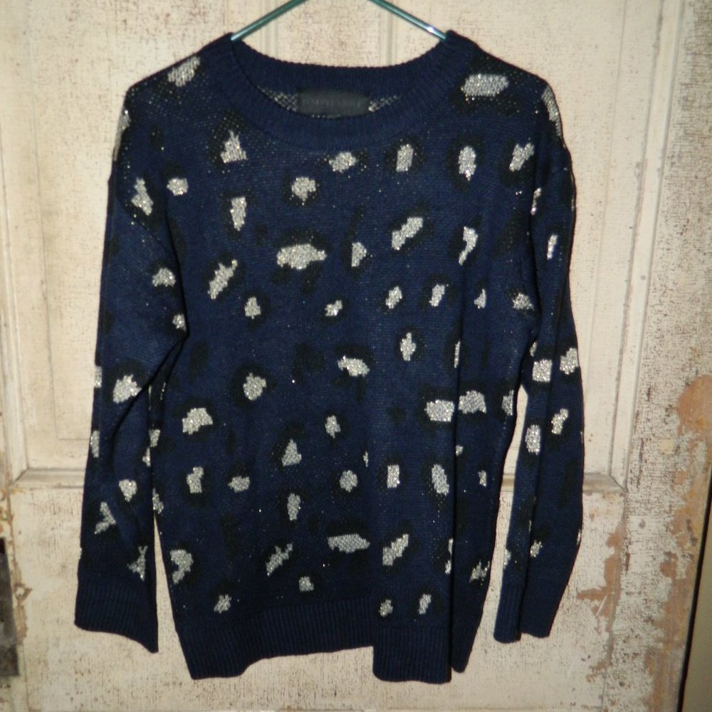 Kendall & Kylie Animal Print Sweater Sz M (FF-40)